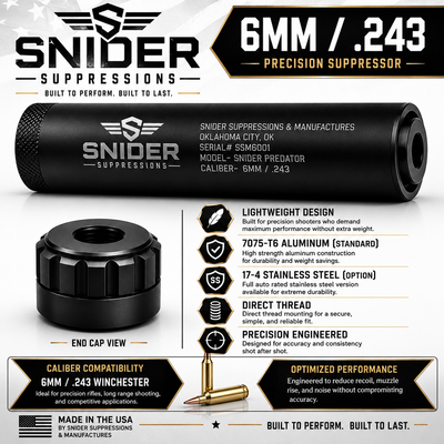 Snider Predator 6mm / .243 Precision Suppressor