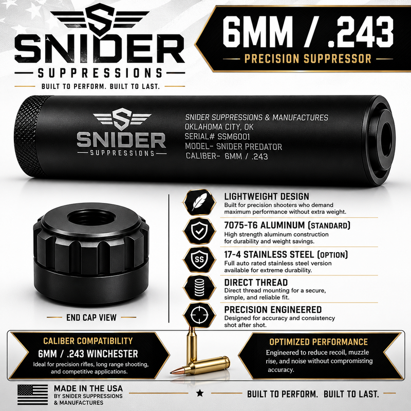 Snider Predator 6mm / .243 Precision Suppressor