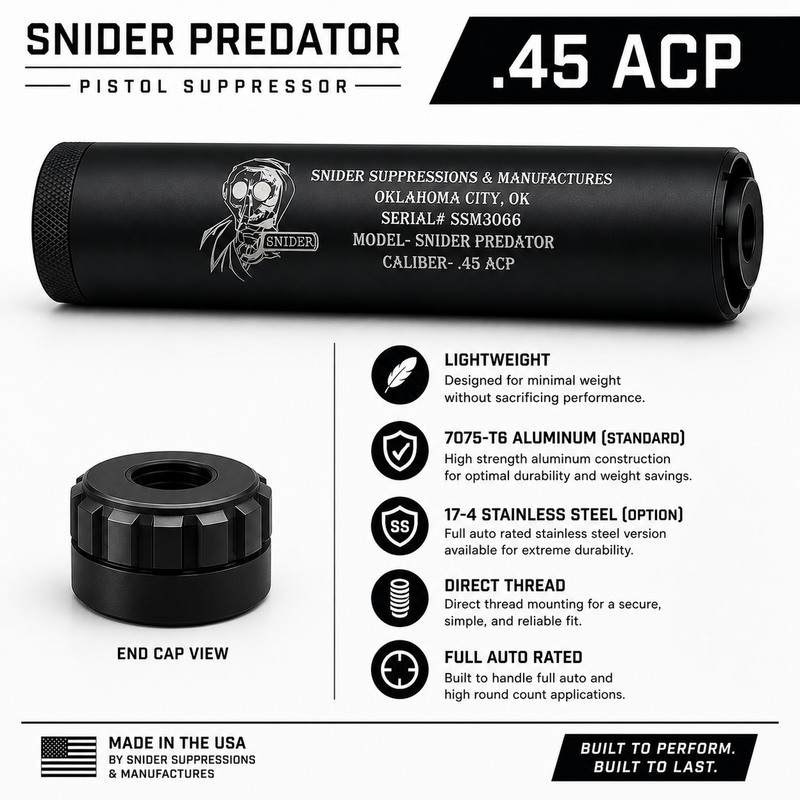 Snider Predator .45 ACP Suppressor