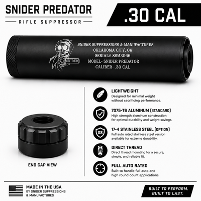 Snider Predator .30 Cal Suppressor